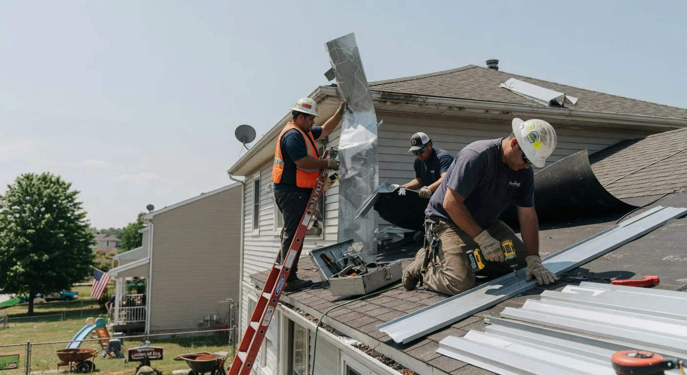 Storm Damage Metal Roof Repair in East Pembroke, NY